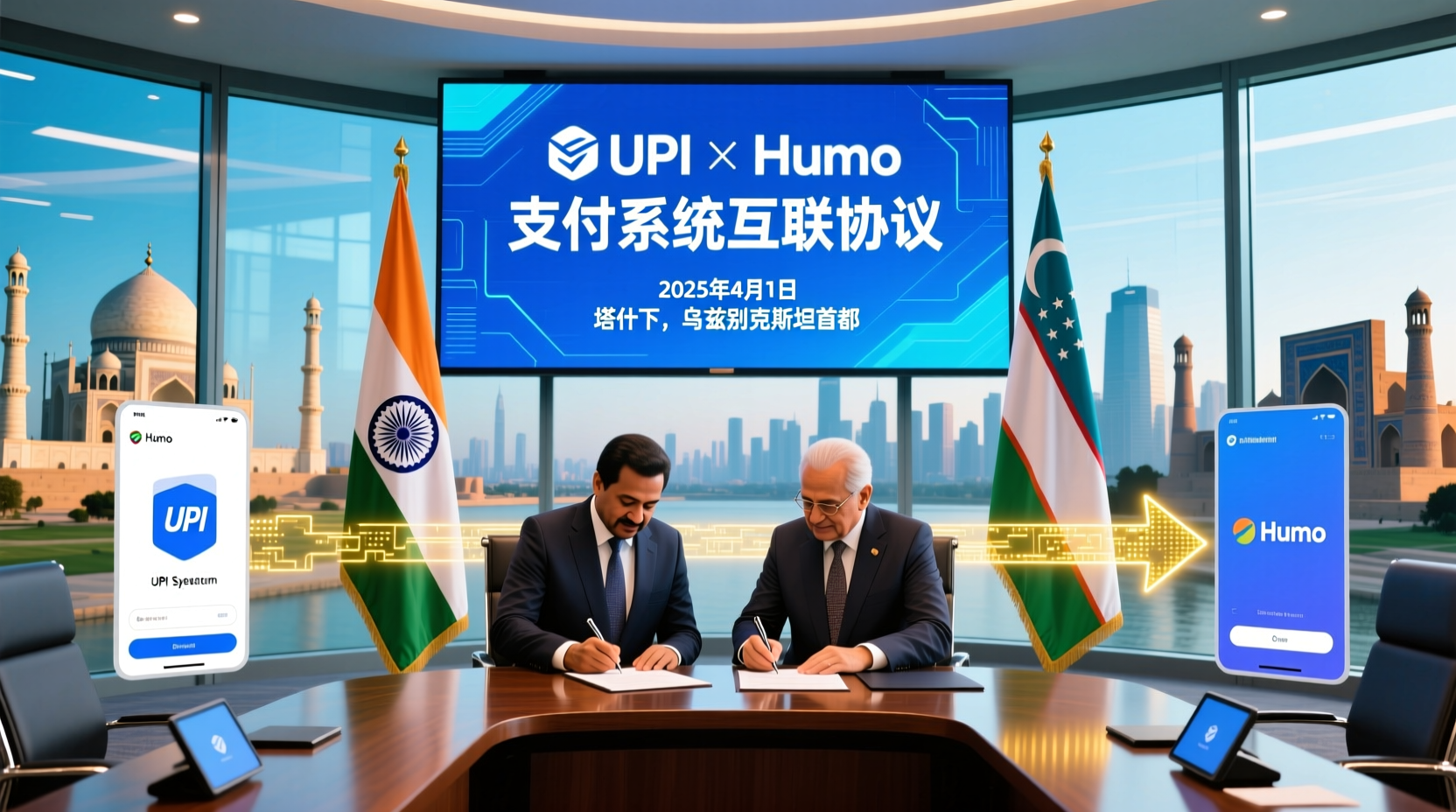 绥化印度与乌兹别克斯坦达成协议,将打通UPI与Humo支付系统