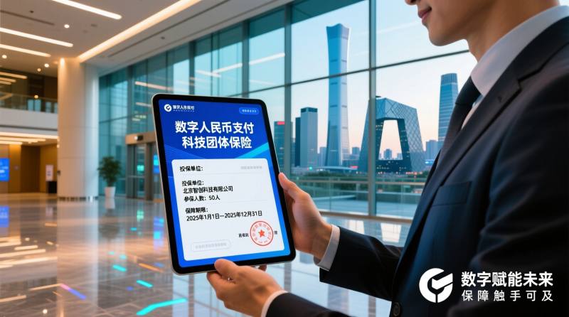 北京首单数字人民币科技团体保险保单落地