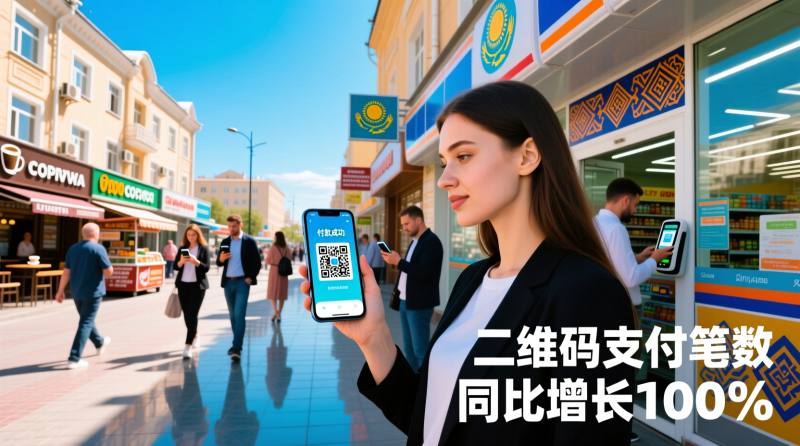 哈萨克斯坦无现金支付比重扩大，二维码支付笔数占比翻倍